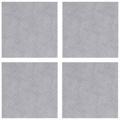 Stopień Kwadrat 4 pcs Srebrny 30 x 30 cm Aluminium