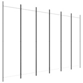 Parawan 6-panelowy, biały, 300 x 200 cm, tkanina
