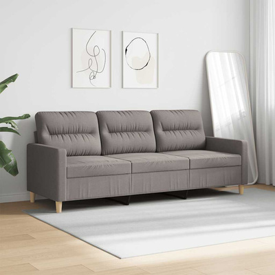 Sofa 3-osobowa, kolor taupe, 180 cm, tapicerowana tkaniną