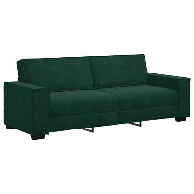 Sofa 3-osobowa, ciemnozielony, 220x78x84 cm, obita aksamitem
