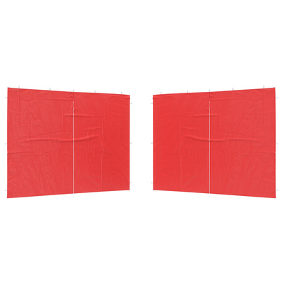 Ściana boczna namiotu na imprezy 2 pcs czerwony 300 x 195 cm