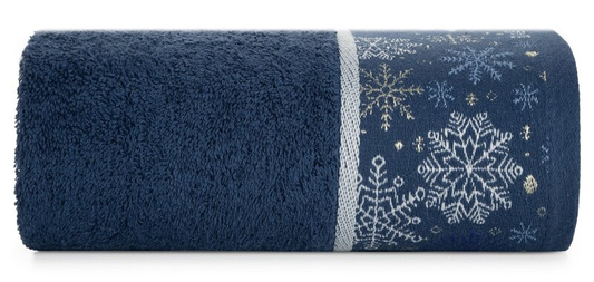 RĘCZNIK ŚWIATECZNY CAROL02 50 X 90 CM CIEMNONIEBIESKI
