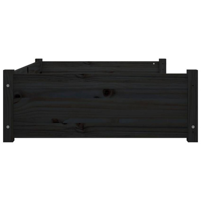 vidaXL Legowisko dla psa, czarne, 95,5x65,5x28 cm, lite drewno sosnowe