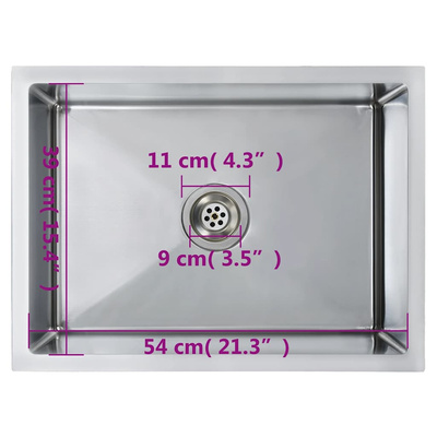 Ręcznie robiony zlew kuchenny, stal nierdzewna