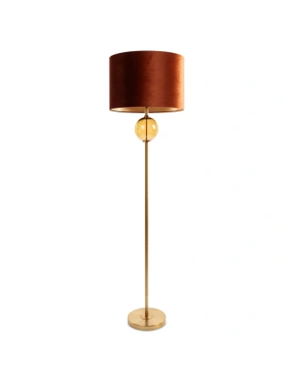 Lampa podłogowa LEONA pomarańczowa E27 100W złota