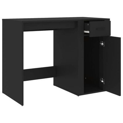 vidaXL Biurko, czarne, 100x49x75 cm, materiał drewnopochodny