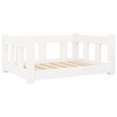 vidaXL Legowisko dla psa, białe, 65,5x50,5x28 cm, lite drewno sosnowe