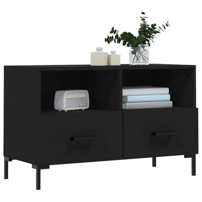 vidaXL Szafka pod TV, czarna, 80x36x50 cm, materiał drewnopochodny model standard