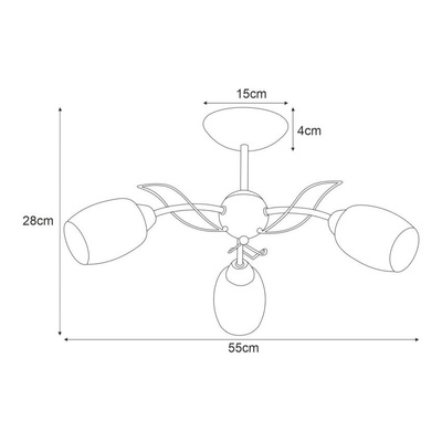 Lampa sufitowa K-JSL-6093/3 CHR z serii XENA
