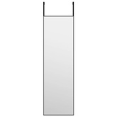 vidaXL Lustro na drzwi, czarne, 30x100 cm, szkło i aluminium