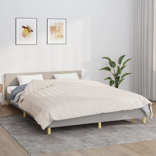 vidaXL Koc obciążeniowy, kremowy, 220x230 cm, 11 kg, tkanina