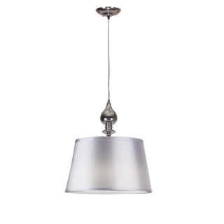 Lampa wisząca z abażurem Prima srebrna do salonu i jadalni