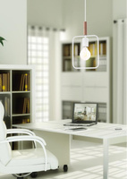 Lampa wisząca biała regulowana wysokość 60W E27 Frame 31-73563