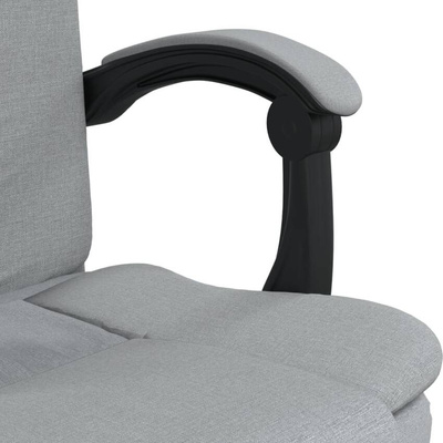 vidaXL Rozkładany fotel biurowy, jasnoszary, obity tkaniną model standard