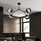 Lampa sufitowa  SPACE 4 BLACK/STRIPE