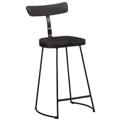 Hokery barowe 2 szt. Czarny 49x43x88 cm Drewno lite Mango