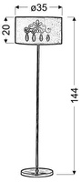 Lampa podłogowa czerwona 60W E27 Decor Candellux 51-81158