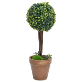 vidaXL Kule ze sztucznego bukszpanu w doniczce, 2 szt., zielone, 41 cm