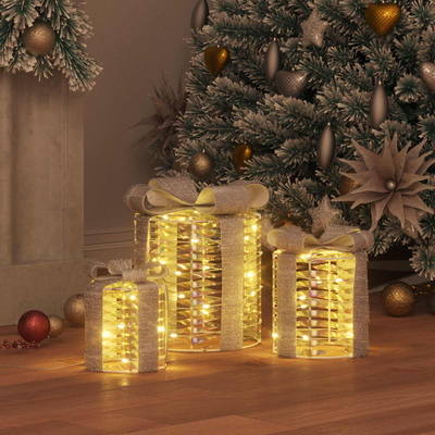 Dekoracja Pudełka Prezentowego 3 szt. 60 LED Ciepła biel PET
