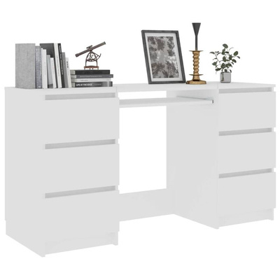 vidaXL Biurko, białe, 140x50x77 cm, materiał drewnopochodny