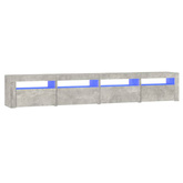 vidaXL Szafka pod TV z oświetleniem LED, szarość betonu, 240x35x40 cm