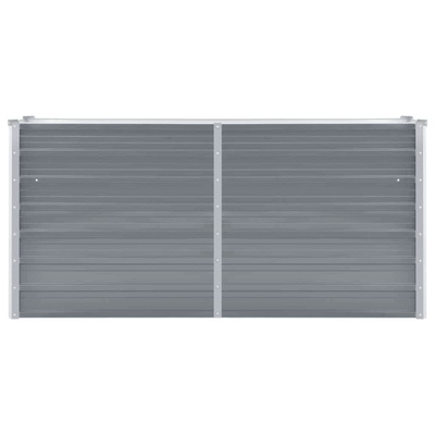 Podwyższona donica z galwanizowanej stali, 160x40x77 cm, szara