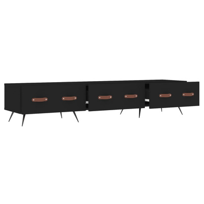 Szafka pod TV, czarna, 150x36x30 cm, materiał drewnopochodny vidaXL