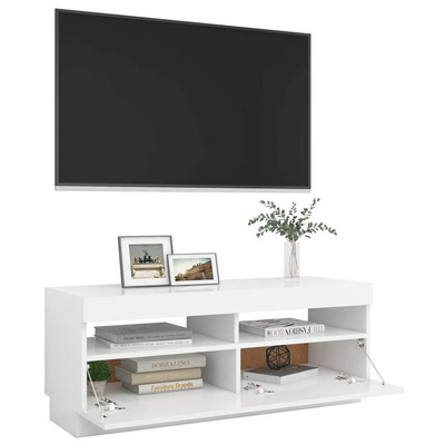 vidaXL Szafka pod TV z oświetleniem LED, biała, 100x35x40 cm