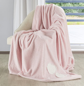 Koc Heart różowy 150x200