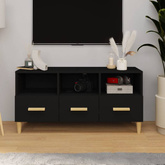 vidaXL Szafka pod TV, czarna, 102x36x50 cm, materiał drewnopochodny wariant 7