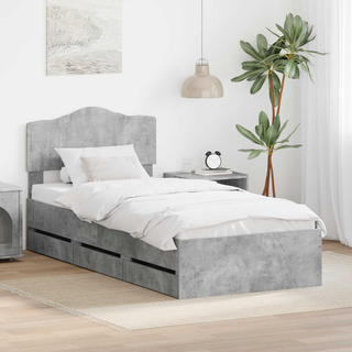 Ramka łóżka Betonowy szary 75 x 190 cm Drewno inżynieryjne