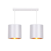 Lampa wisząca z abażurami Atlanta biała podwójna na listwie nowoczesna