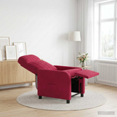 Fotel recliner Czerwone wino Welur