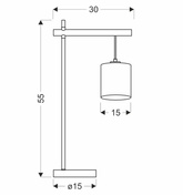 Combi lampa stołowa czarny 1x60W E27 abażur beżowy