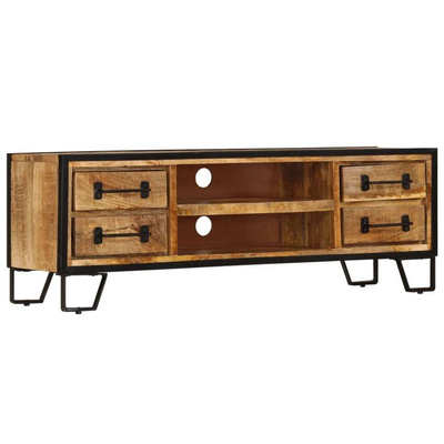 vidaXL Szafka pod TV z szufladami, 120x30x40 cm, lite drewno mango