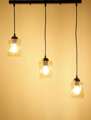 Lampa wisząca czarna/bursztynowa listwa 3xE27 Felis 33-00187