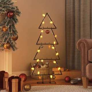 vidaXL Metalowa choinka świąteczna, do dekoracji, czarna, 90 cm model standard