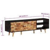 vidaXL Szafka pod TV, 140x30x45 cm, surowe drewno mango i akacjowe