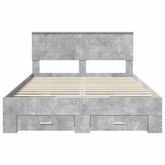 Ramka łóżka Betonowy szary 150 x 200 cm Drewno inżynieryjne