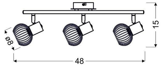 Lampa ścienna candellux oslo 93-61850 listwa e14 czarny/chrom