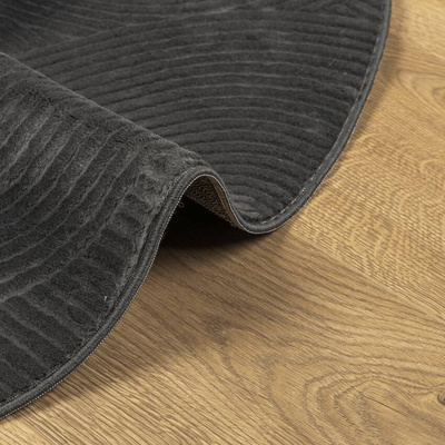 vidaXL Dywan IZA z krótkim włosiem, antracytowy, Ø 120 cm