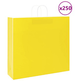 Torby papierowe 250 szt. z uchwytami żółte 54x15x49 cm