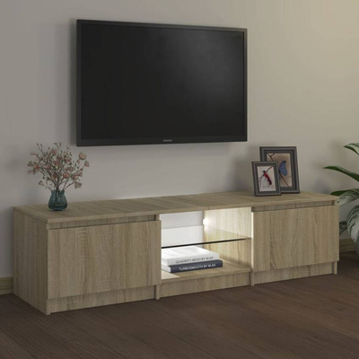 vidaXL Szafka pod TV, z LED, dąb sonoma, 140 x 40 x 35,5 cm