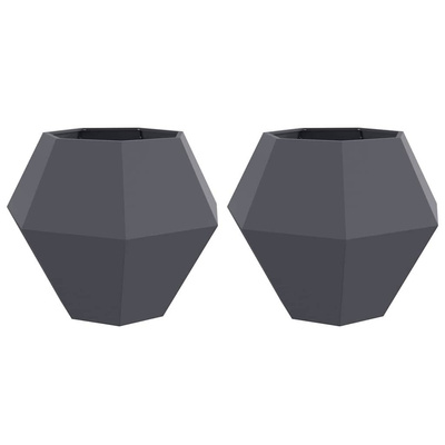Donica 2 pcs Antracyt 100 x 100 x 80 cm Stal