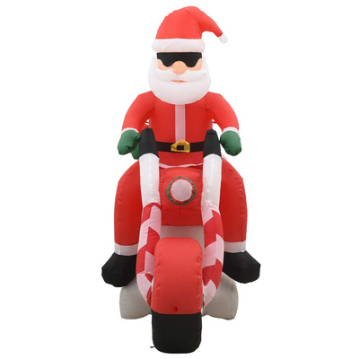 Nadmuchiwany Święty Mikołaj na motocyklu, z LED, IP44, 160 cm