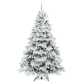 Sztuczna choinka z 300 diodami LED Biały 210 cm PE i PVC