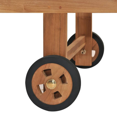 vidaXL Leżak z poduszką, lite drewno tekowe, ciemnoszary