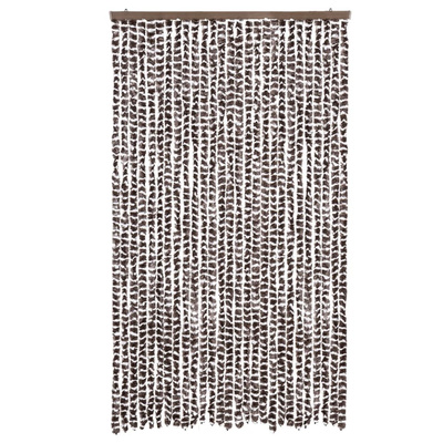Zasłona przeciwko owadom, brązowo-biała, 118x220 cm, szenil