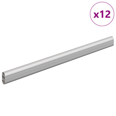 Drążek do szafy 12 pcs Srebrny 371,5 x 15 x 29 mm