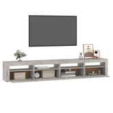 vidaXL Szafka pod TV z oświetleniem LED, szarość betonu, 240x35x40 cm